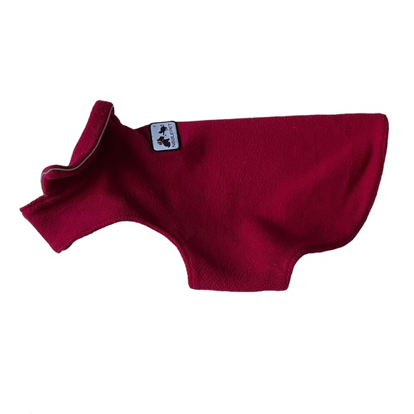 Red Fleece Dog Coat M/L EUC - Picture 1 of 15